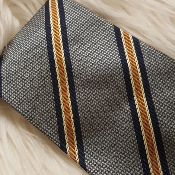 Blue and yellow striped tie - Picture 2 of 2